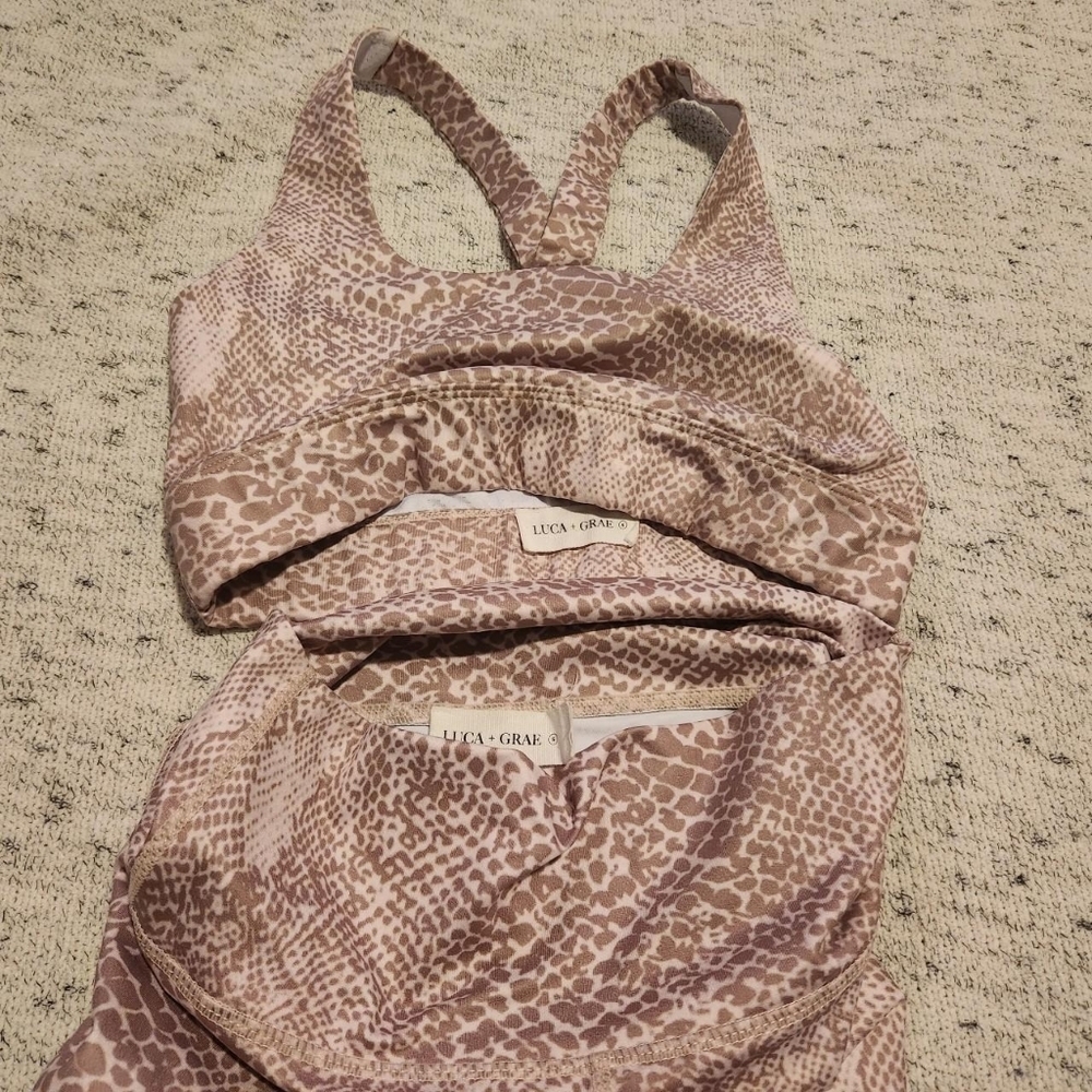 Luca + Grae Mauve Cheetah Print set